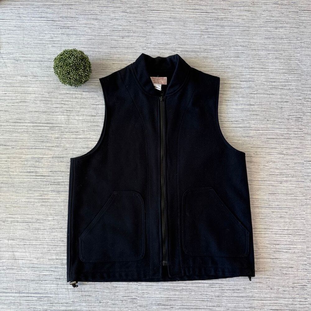 Vintage Filson Style 91 Full-Zip Wool Vest Liner Jacket Black Mens Made in USA M